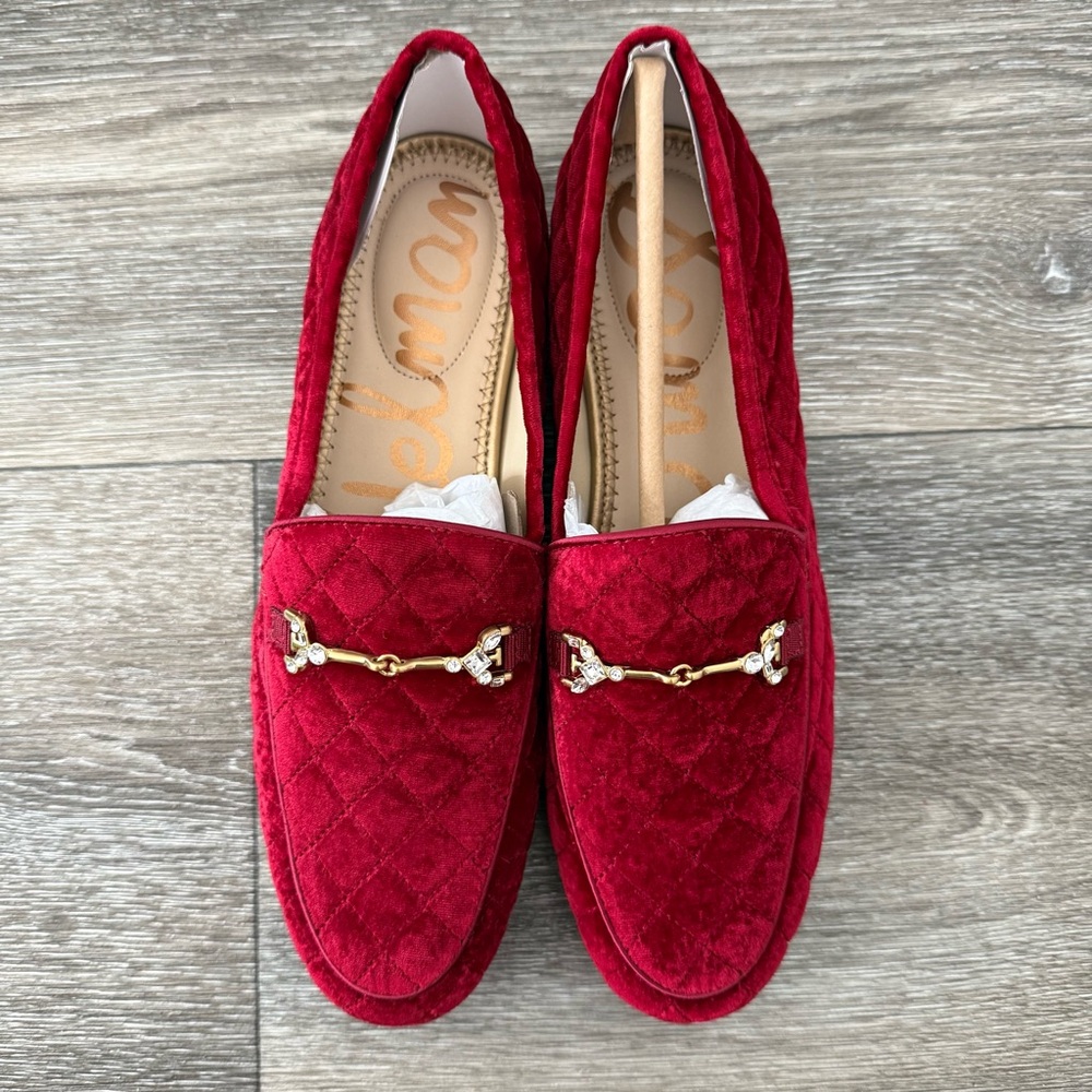 Sam Edelman Bright Scarlett Loraine Regal Velour Loafers Size 6.5 NIB